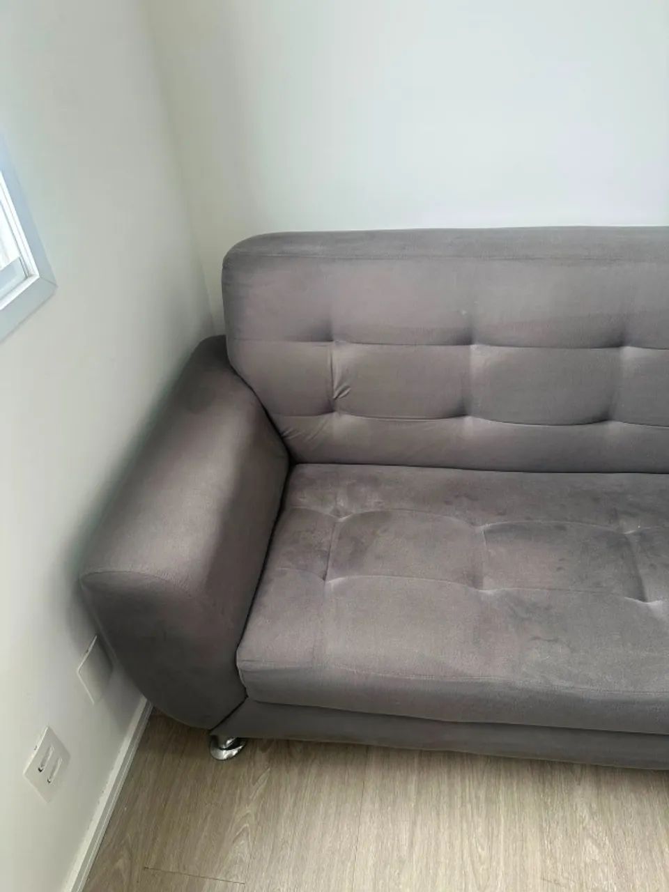 Sofá 2 Lugares Larissa Suede Cinza - Foto 3