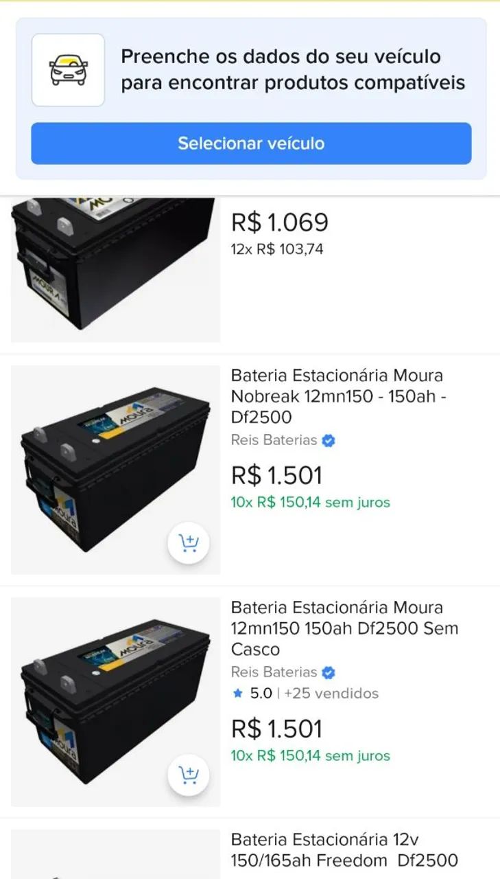 Bateria estacionaria Moura nobreak 150ah  12mn 2500 - Foto 5
