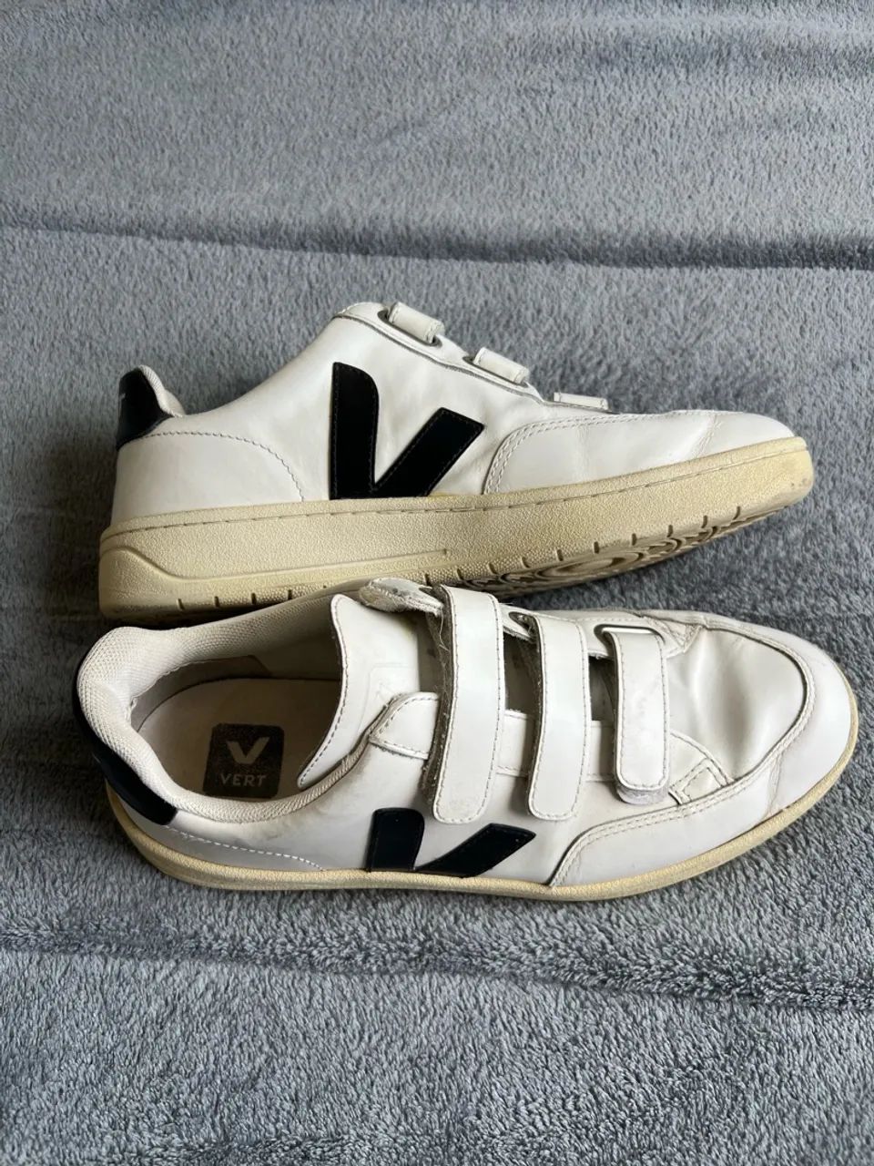 Tênis Vert com Velcro 37 - Branco e Preto - Foto 2
