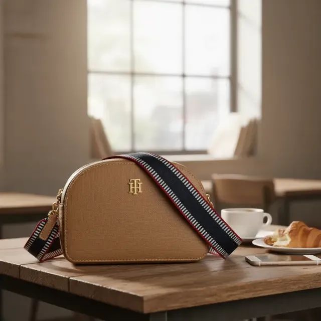 Bolsa transversal Tommy Hilfiger - Marrom Camelo - Foto 3
