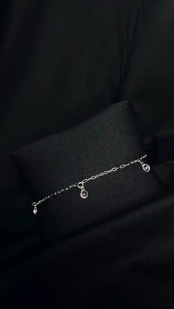 Pulseira de prata pingos de luz - Foto 2