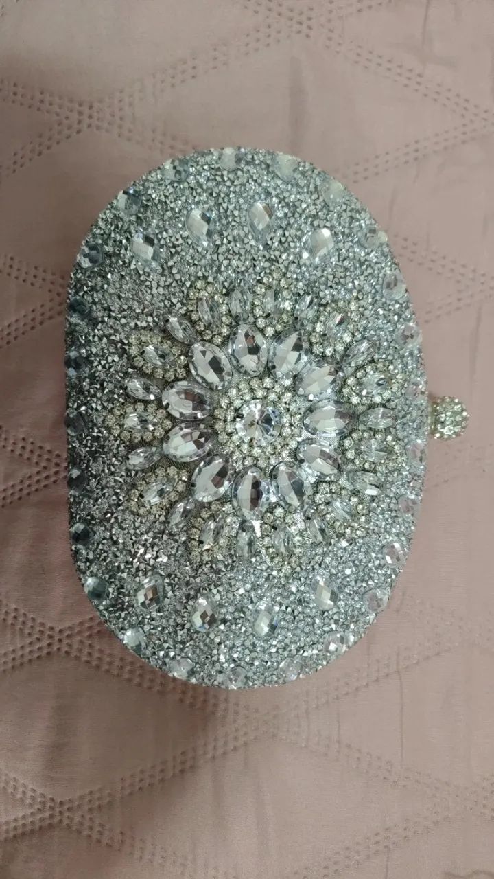 Clutch prata - bolsa de festa - Foto 4