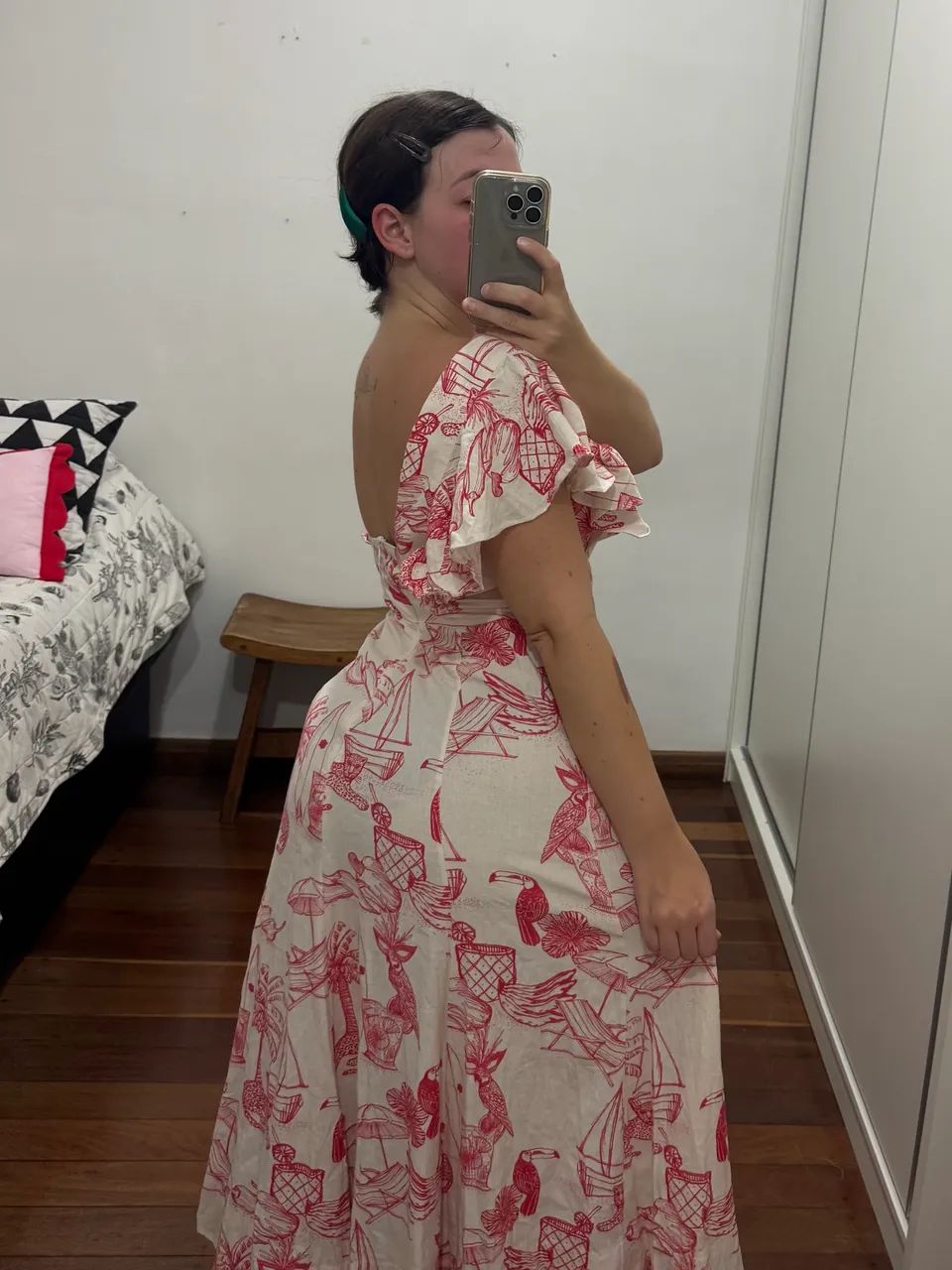 Vestido em Linho e Viscose Estampado - Tam. 40 - Foto 2
