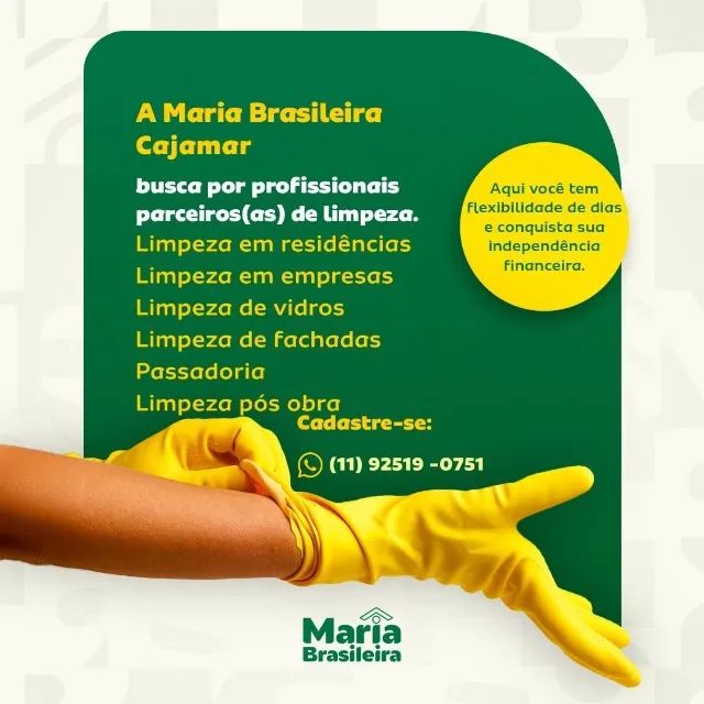 Oportunidade para parceria- limpeza