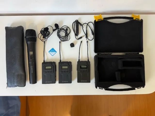 KIT COMPLETO Microfones BOYA BY-WM8 (2 lapelas e 1 De mão)