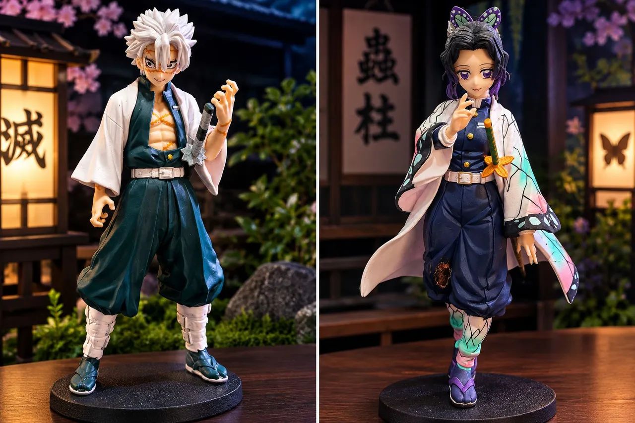 Action Figure Sanemi e Shinobu - Demon Slayer 