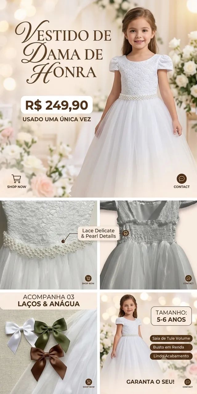 Vestido daminha de honra