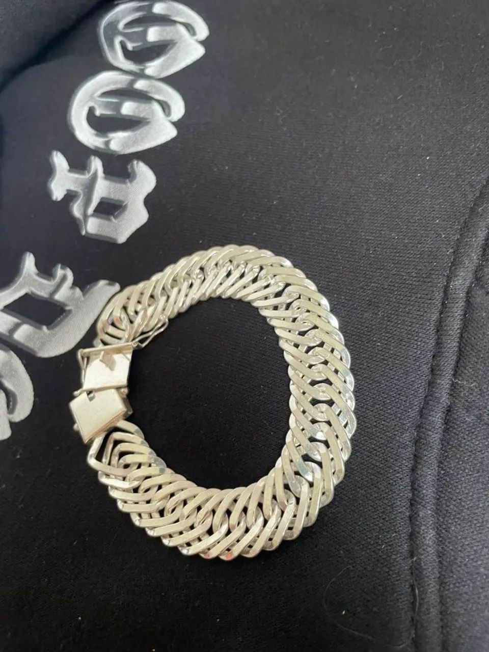 VENDO PULSEIRA PRATA ELO DUPLO 21MM - Foto 2