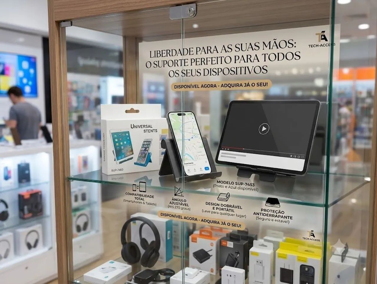 Suporte Universal Dobrável para Celular e Tablet - Prático e Ajustável!<br> - Foto 2