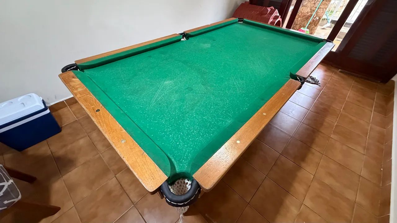 MESA DE SINUCA MADEIRA MACIÇA 