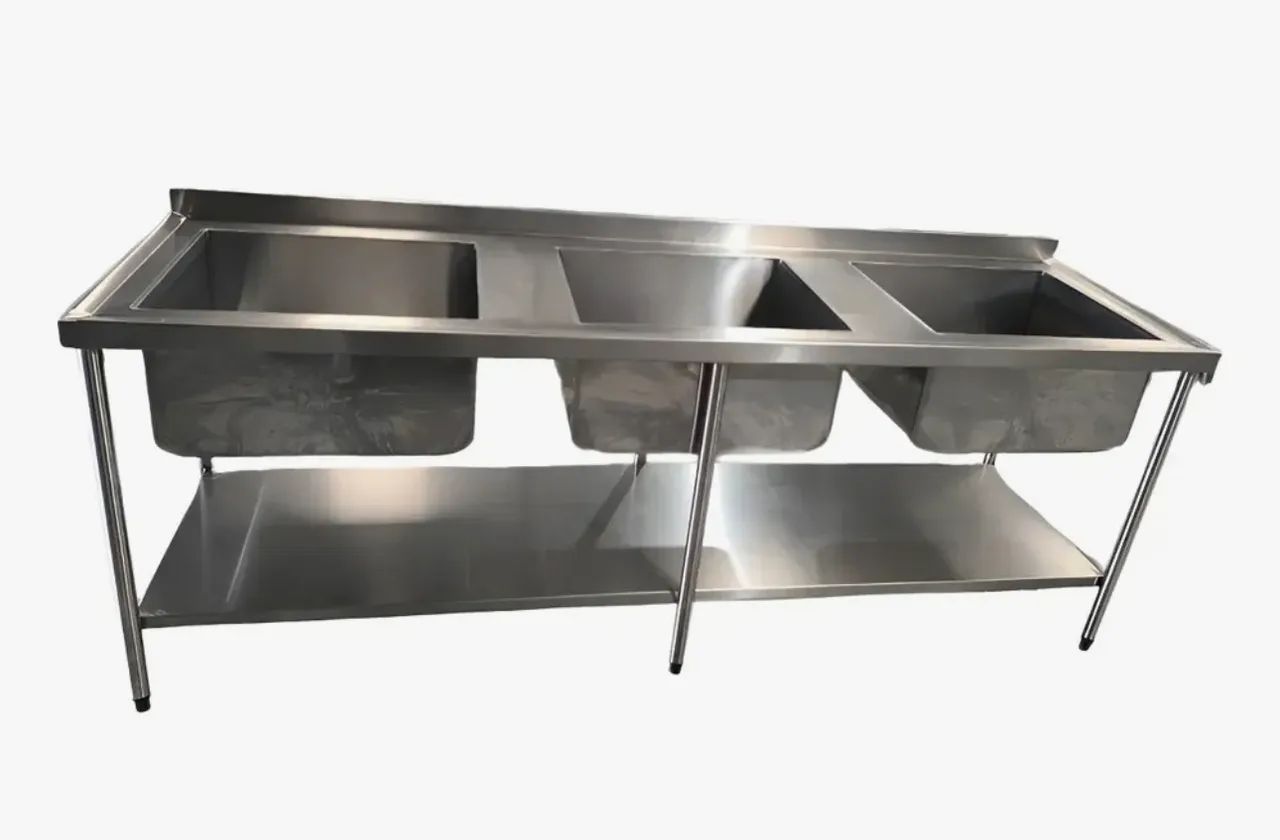 Pia de inox 3 Cubas 