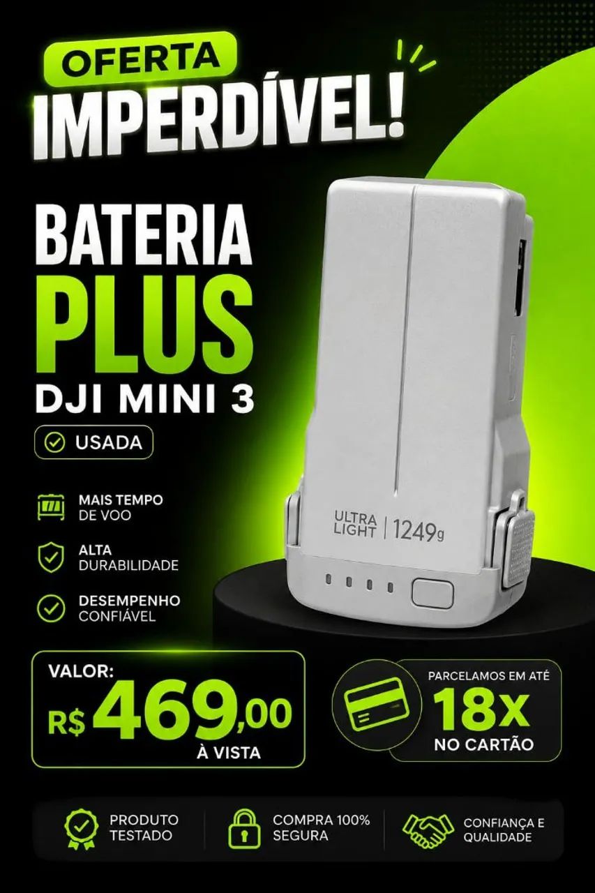 Bateria Dji Mini 3 PLUS ( USADA) pronta Entrega 