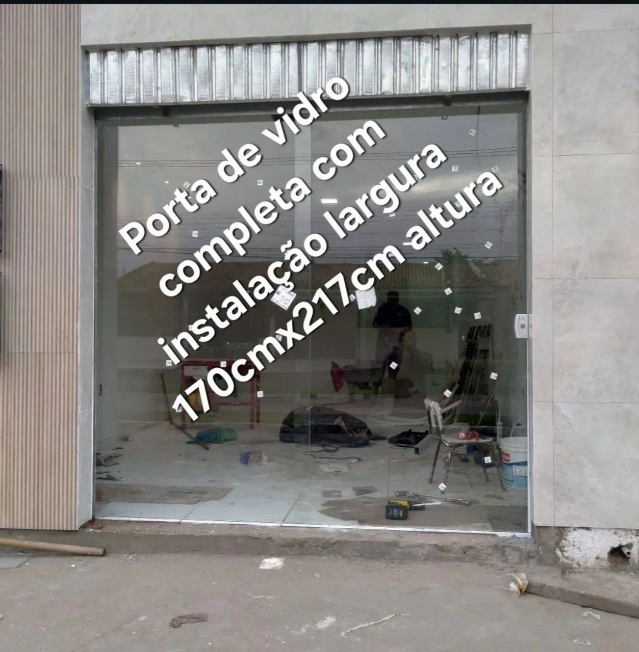 Porta de vidro completa 