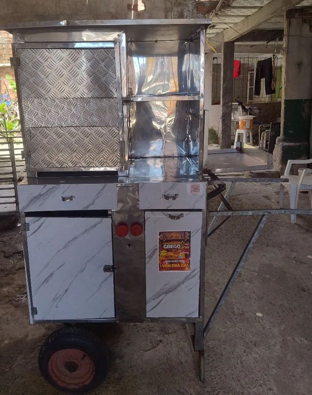 Carrinho de churrasco grego 