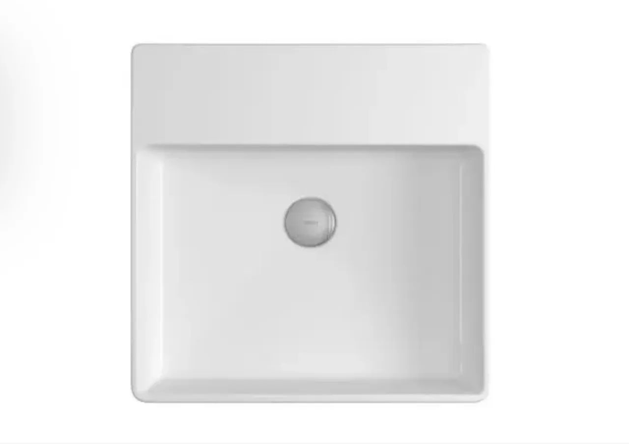 Cuba Deca Semi-Encaixe Quadrada 40cm com Deck Branco - Nova - Foto 2
