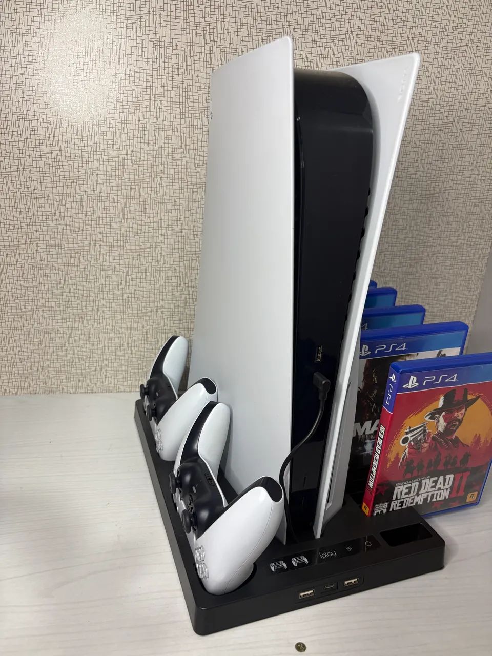 Base com cooler e carregador para PS5 Fat com leitor - Foto 4