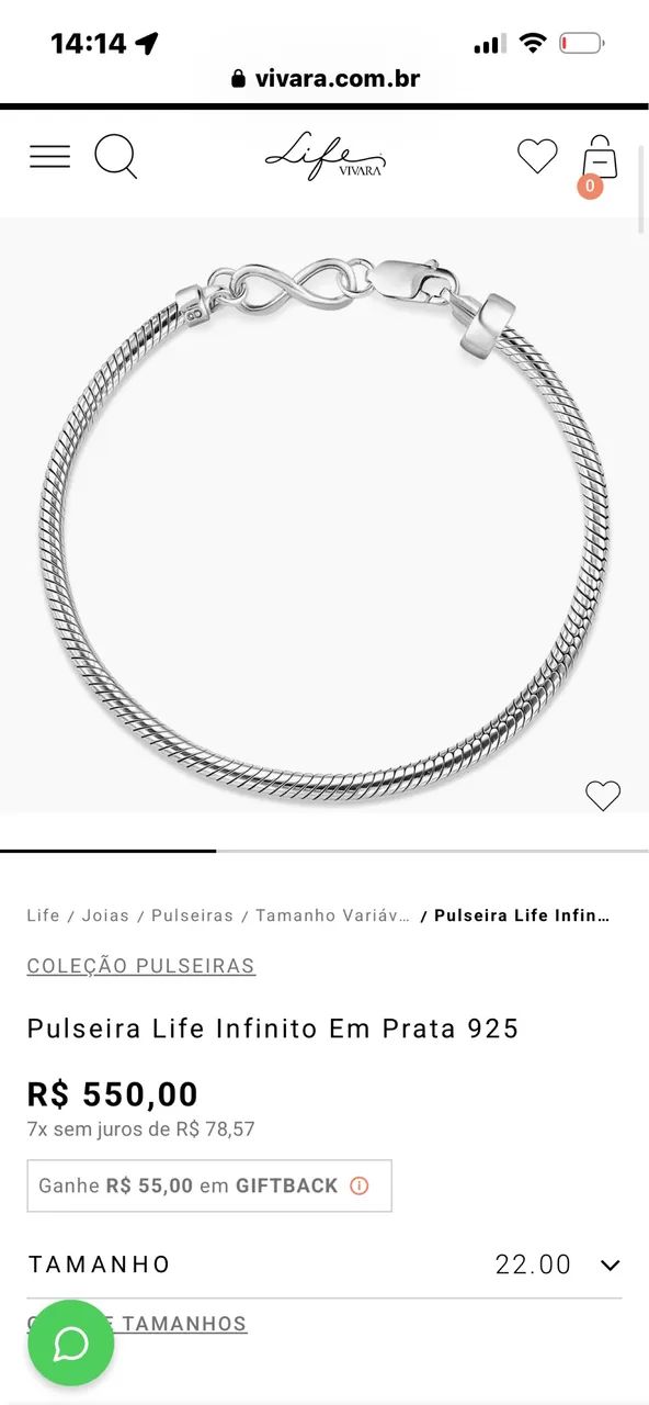 Pulseira life Infinito  - Foto 2