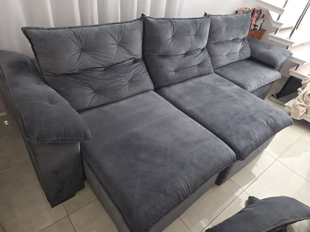 Sofá Retrátil Reclinável 3 metros - Foto 3