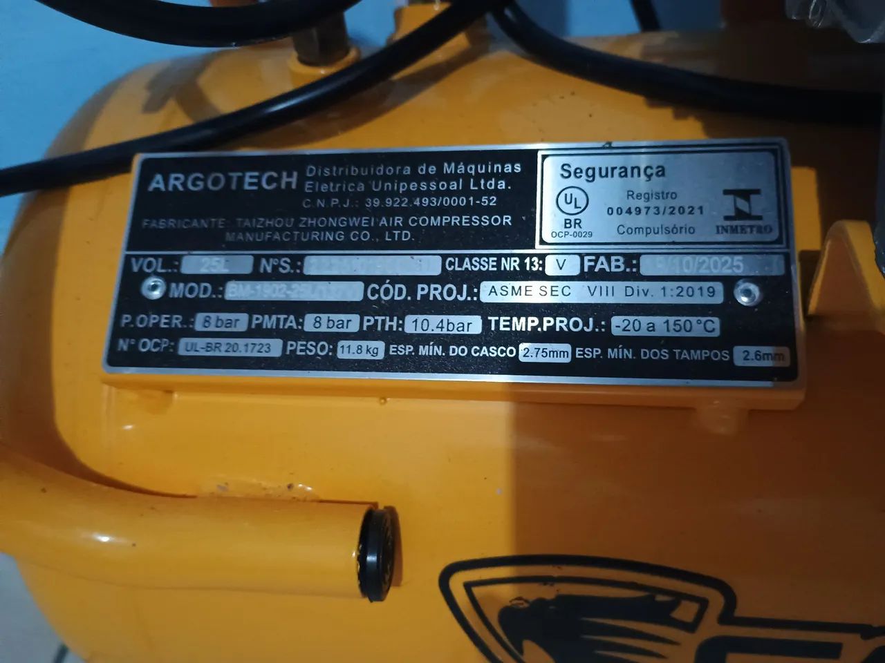 Compressor de ar 8.6 pés 25L - Foto 5