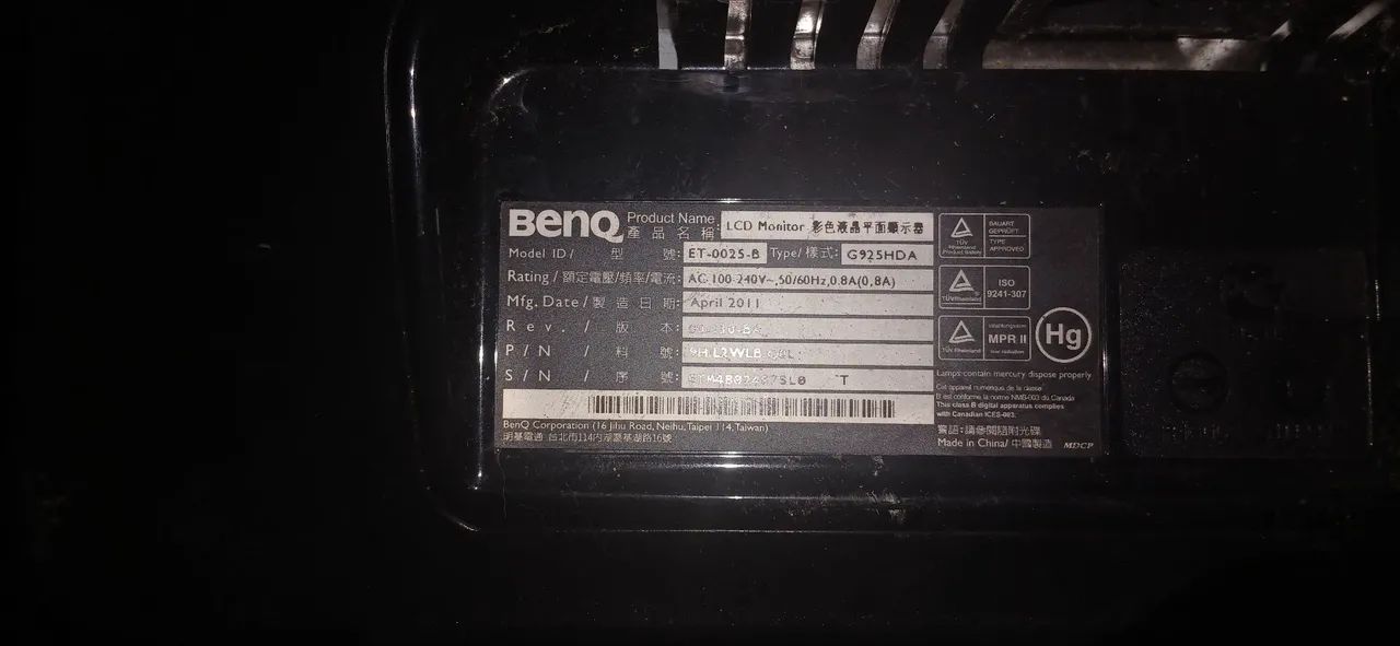 Monitor vga Benq