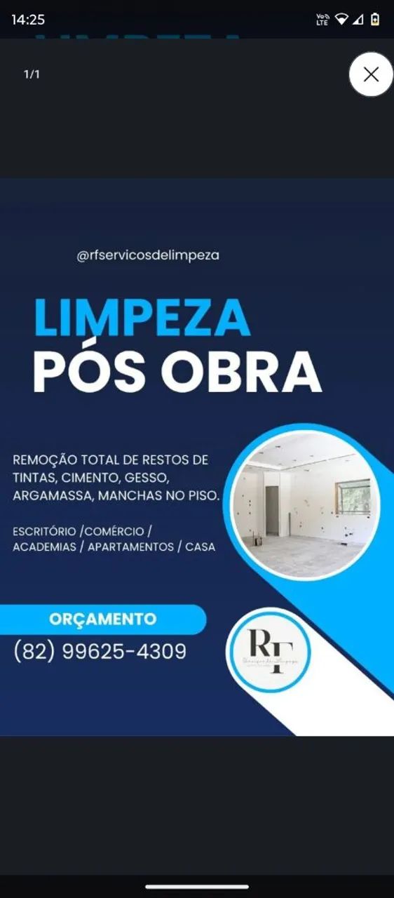 Limpeza pós obra 