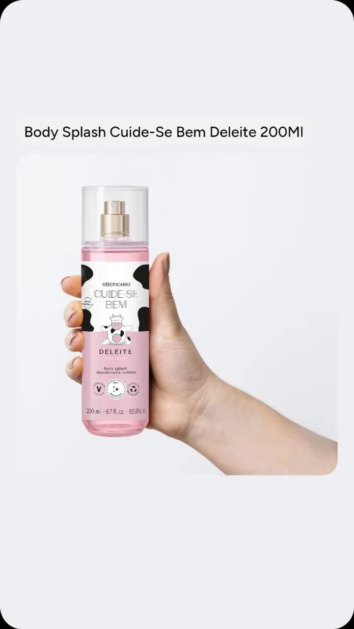 Body Splash  cuide-se bem De Leite 