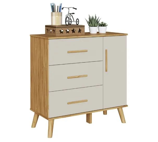 Comoda Infantil Sky 4 Gavetas e 1 Porta Lisa, 100% MDF - Praia Moveis - Foto 5
