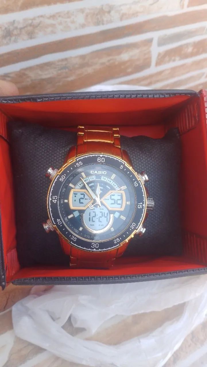Relógio dourado Cássio edifice  - Foto 4
