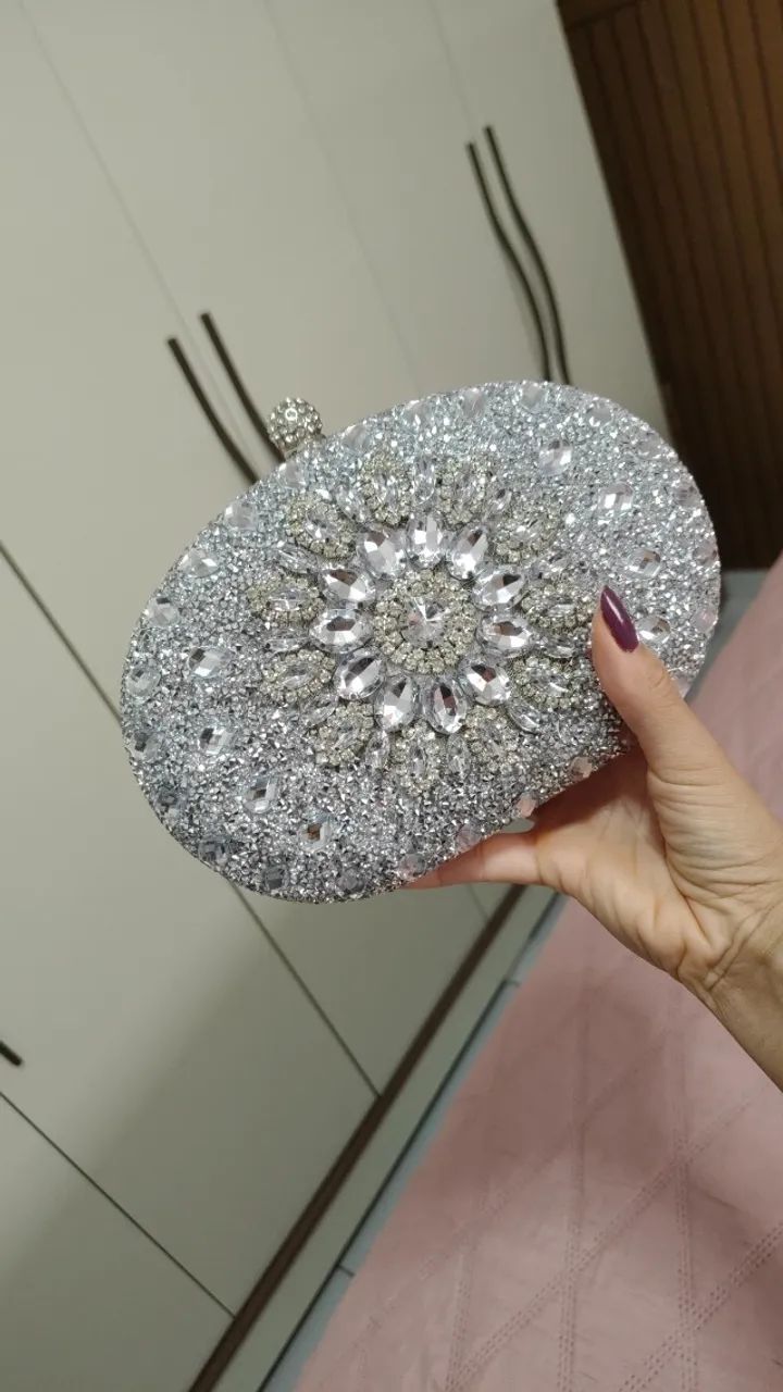 Clutch prata - bolsa de festa - Foto 3