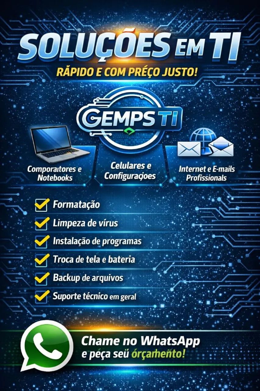 Manutenção e Formatação de Computadores e Notebooks