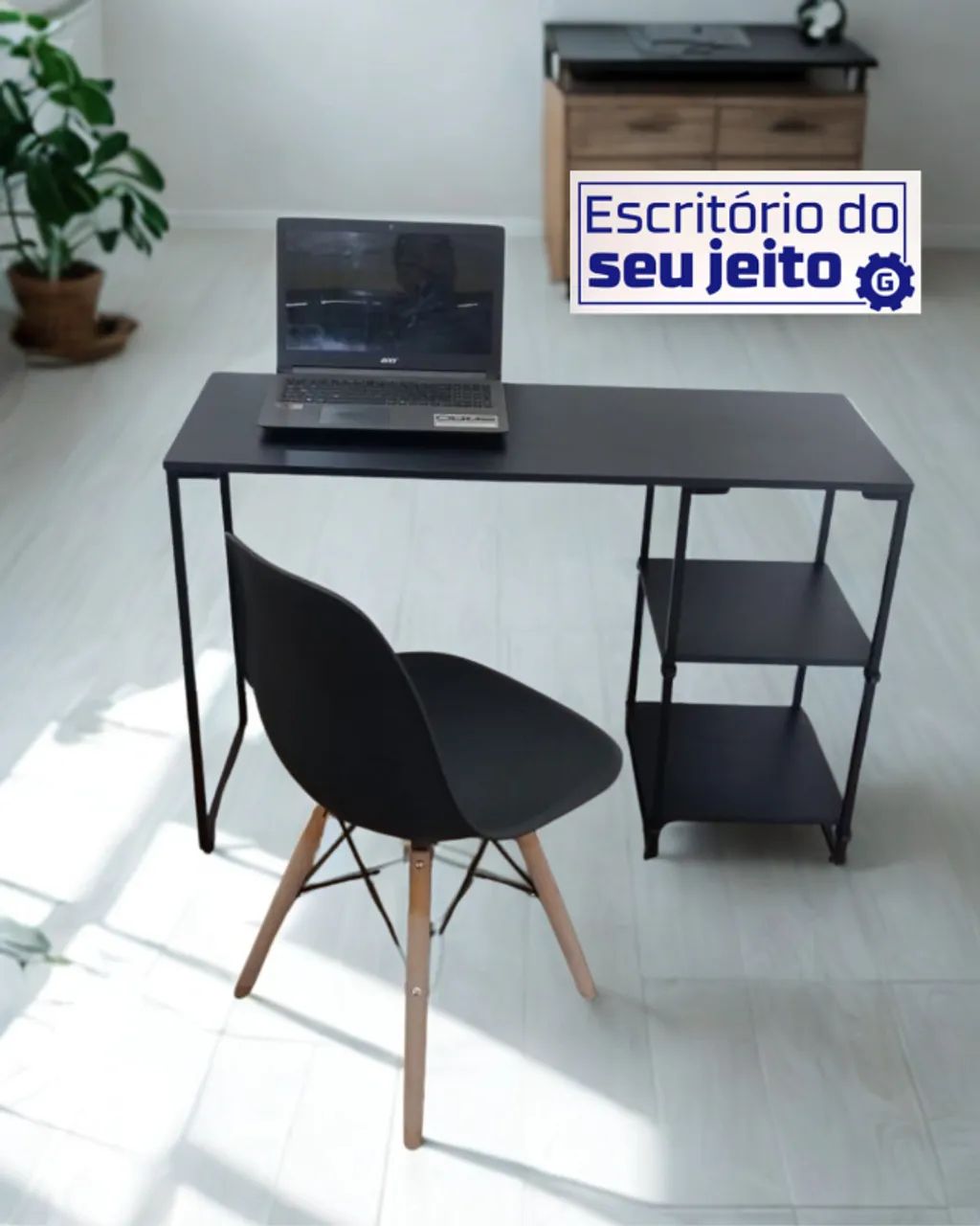 Mesa de Estudo 1,1m NOVA  Estilo Industrial Multiuso para Notebook Escritório Computador