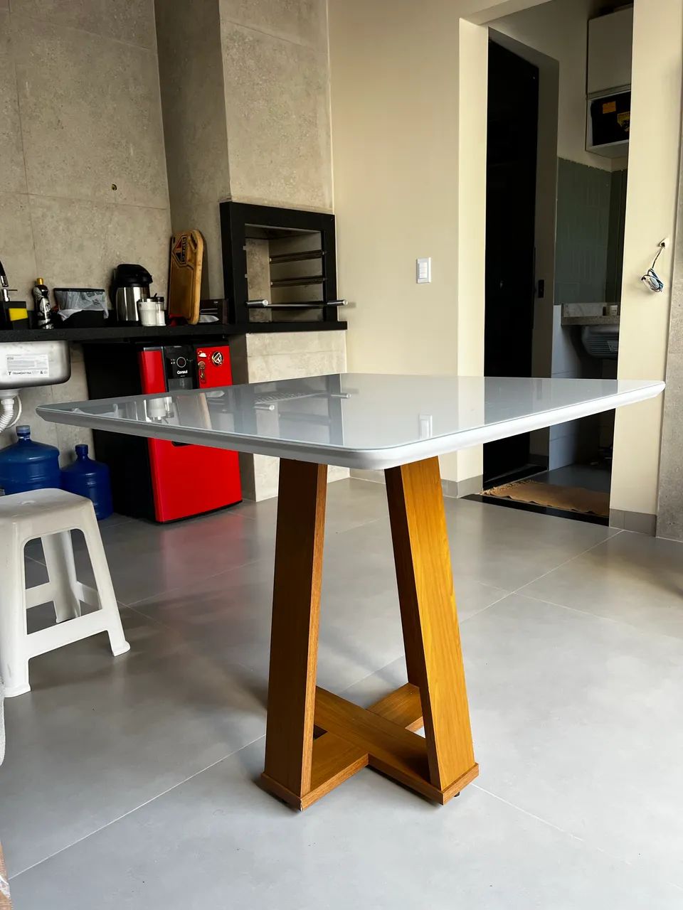 Mesa mdf tampa de vidro  - Foto 3