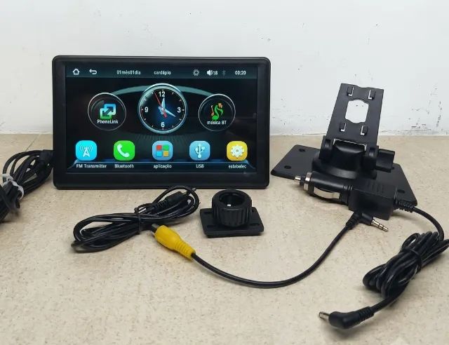 Multimídia Portátil USB Bluetooth Carplay 7 polegadas