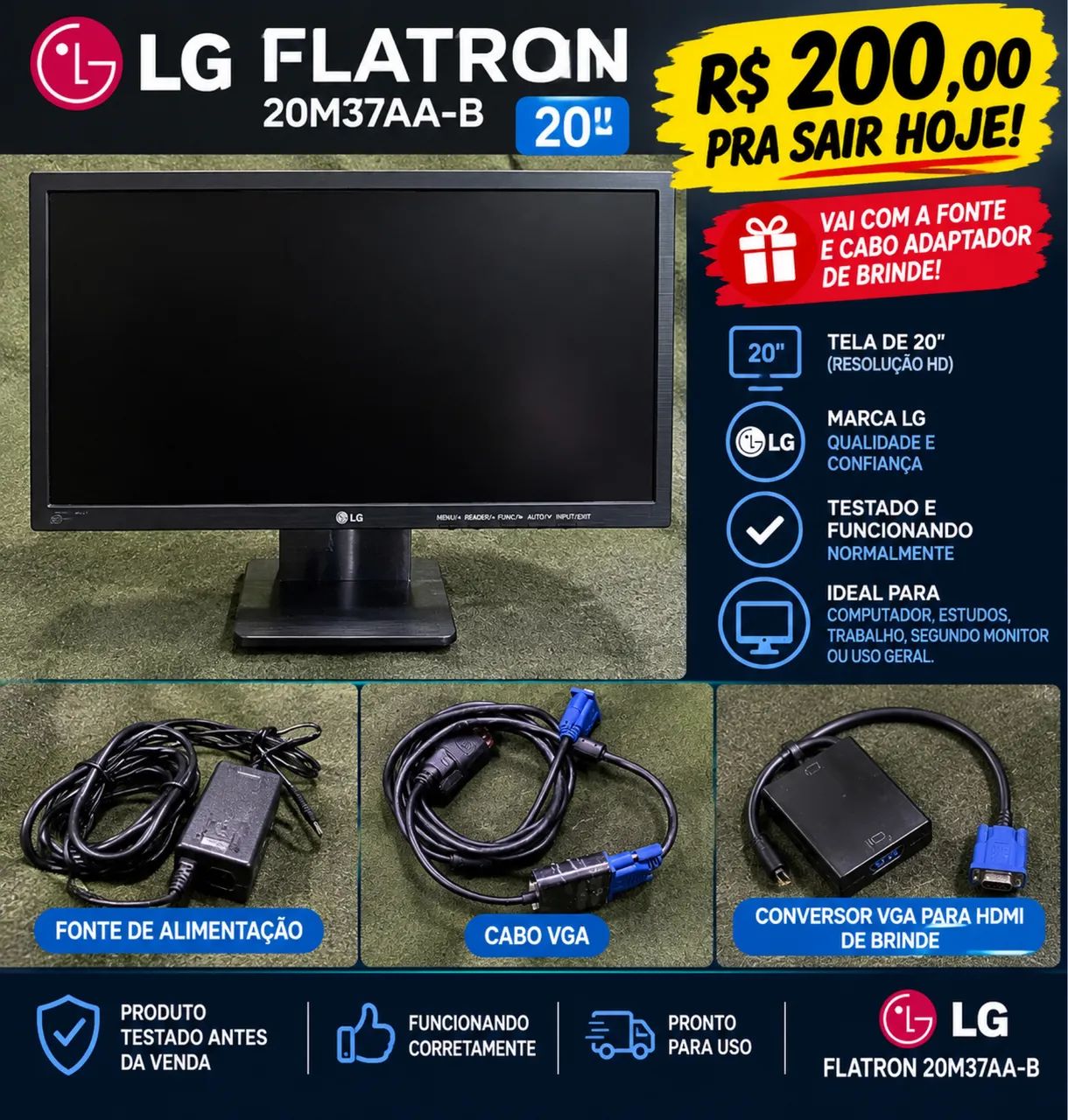 MONITOR LG 20" + BRINDE