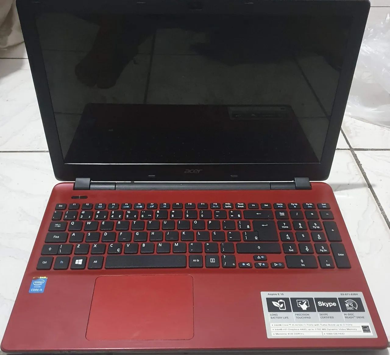 Notebook Acer core i3 4 geração 15.6 polegadas funcionando para estudos trabalho