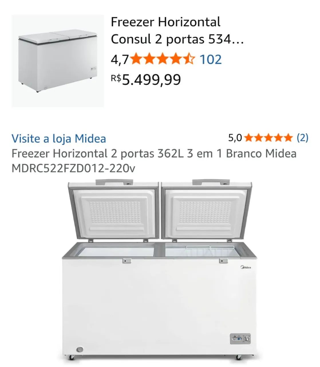 Freezer 362 litros 