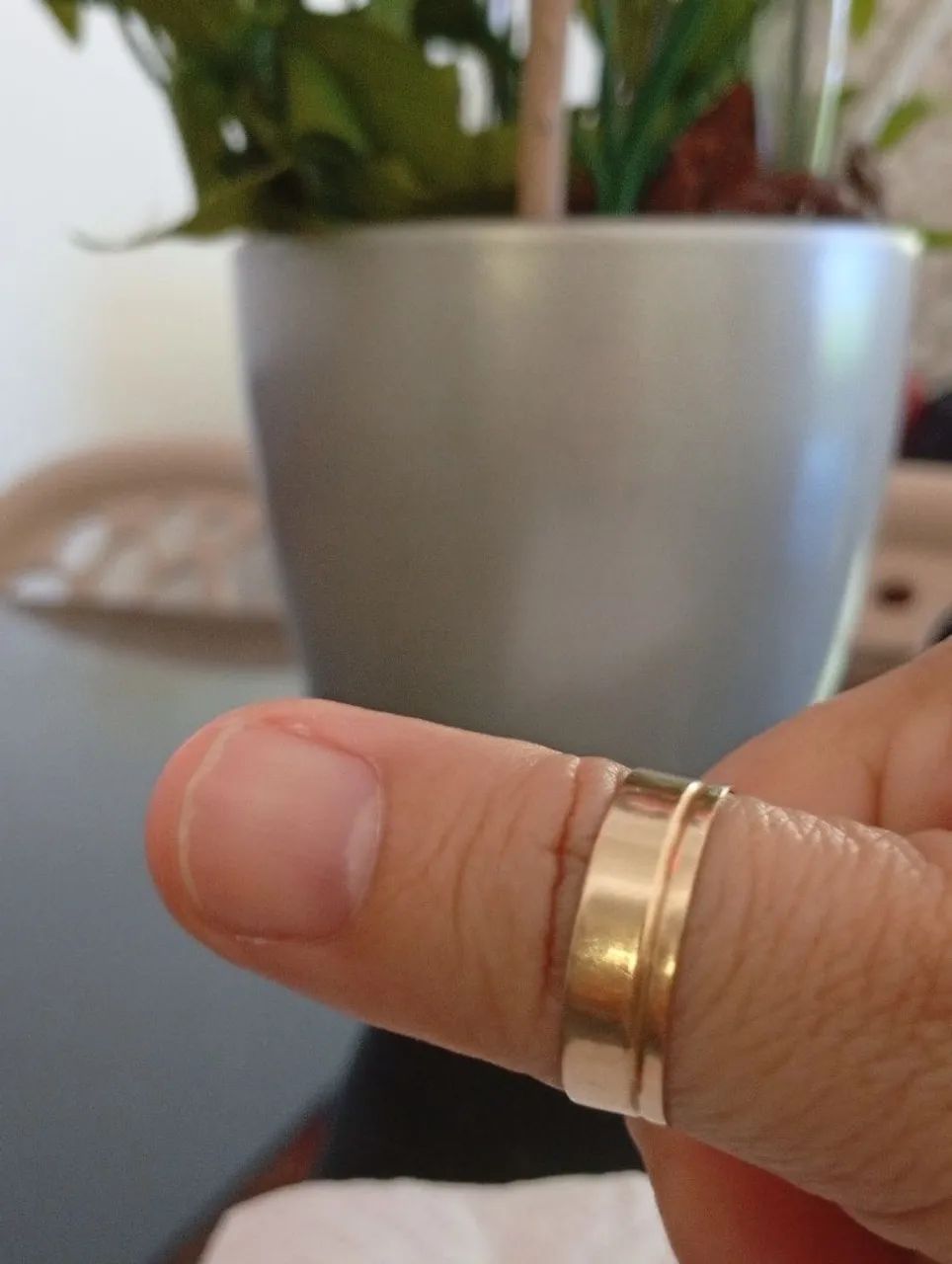 Belíssima aliança em ouro 18k  - Foto 4