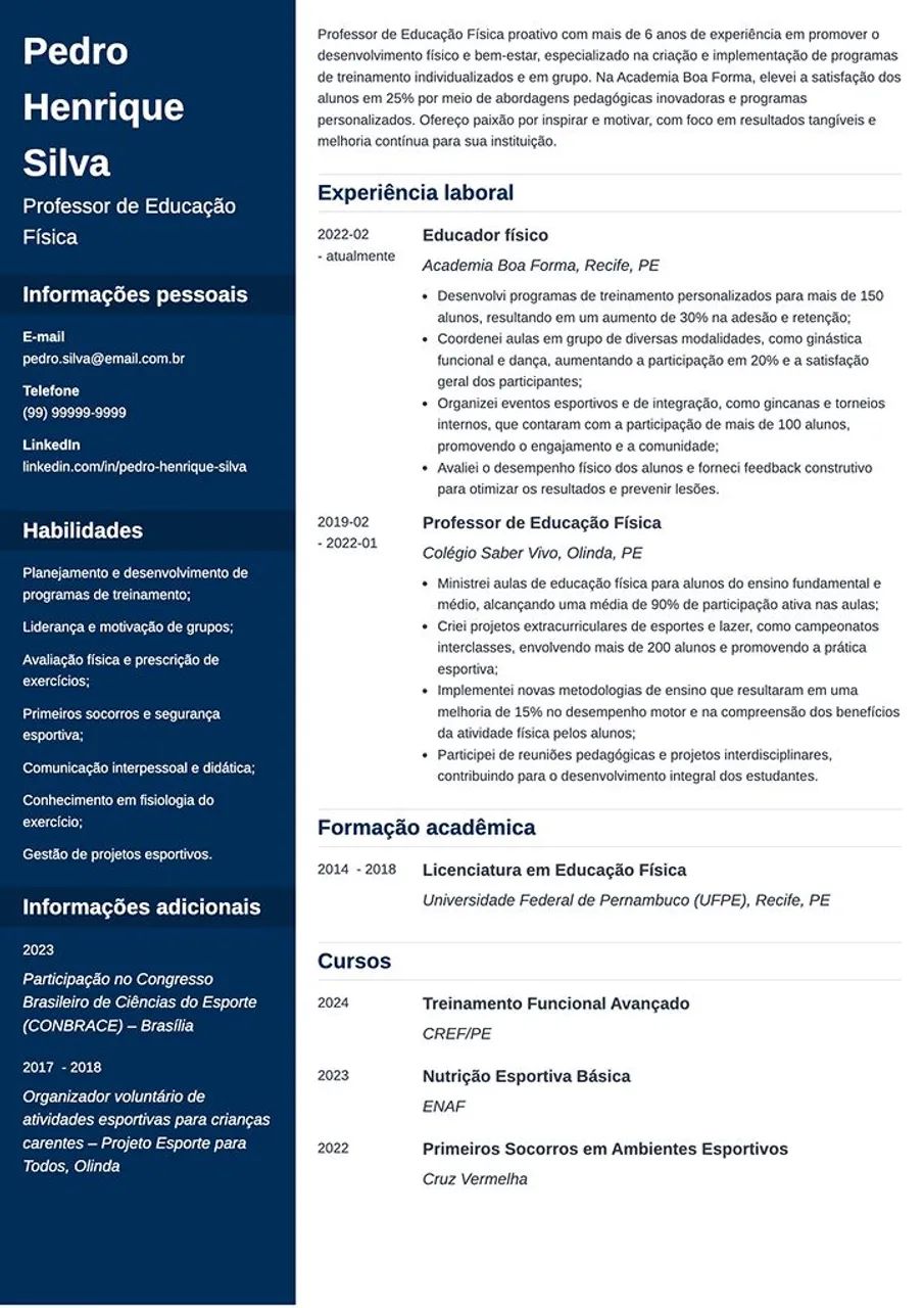 Elaboração de currículo 