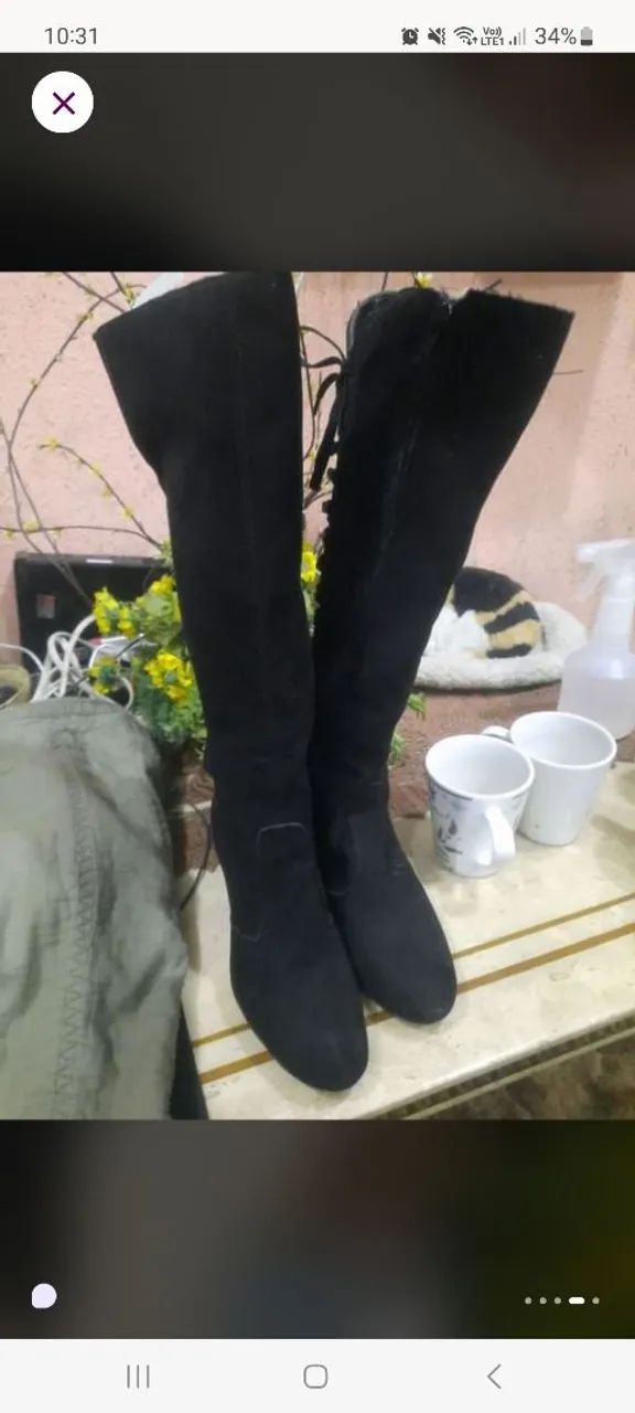 Bota cano alto com zíper e amarração  - Foto 4