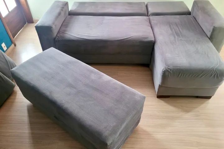 Sofá Modular 3 Lugares | Chaise Reversível + Puff | Vira Cama  - Foto 3