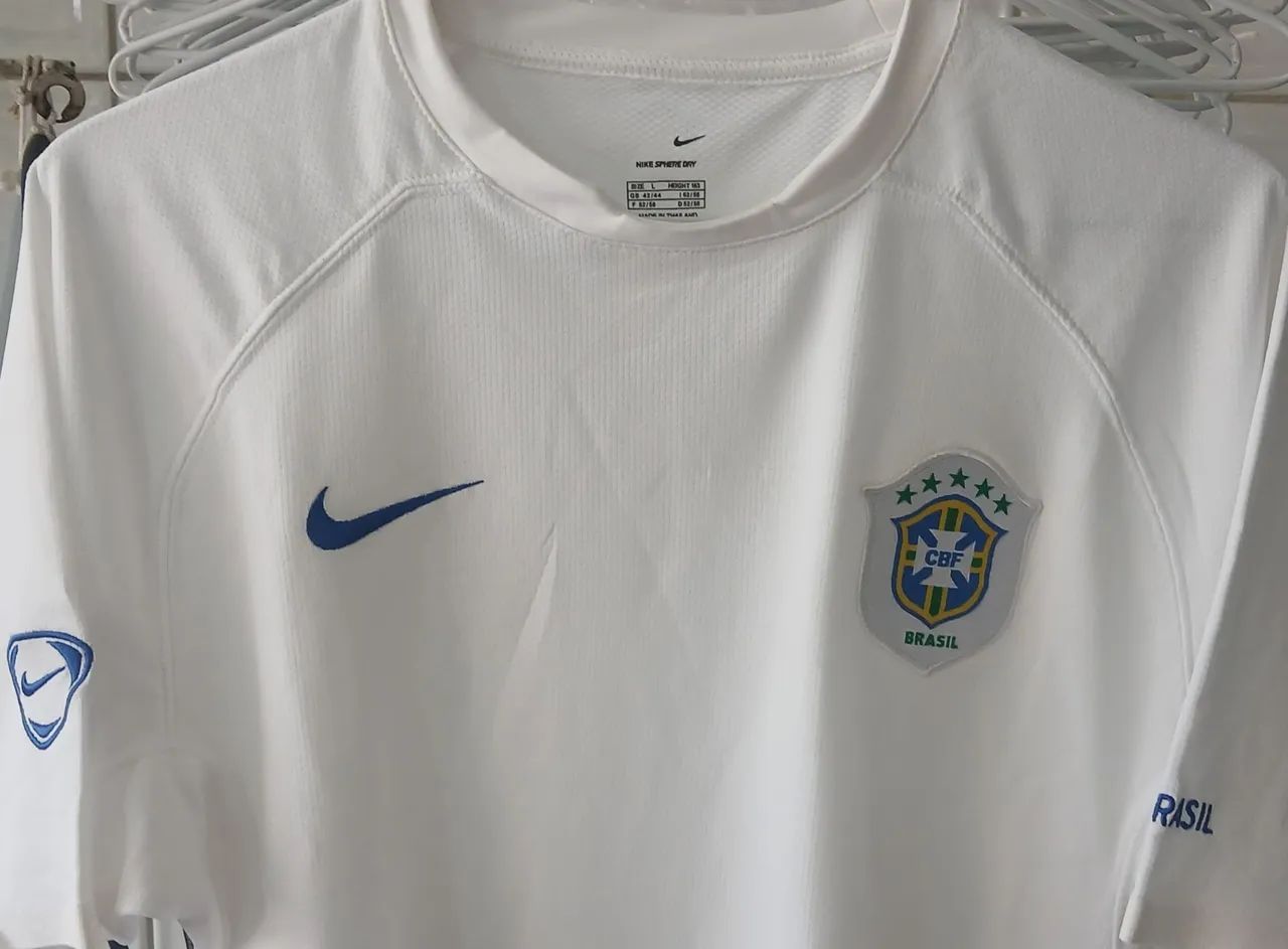 Camisa Seleção Brasil Treino Nike Copa 2006 Alemanha Tam G Frete Grátis - Foto 3