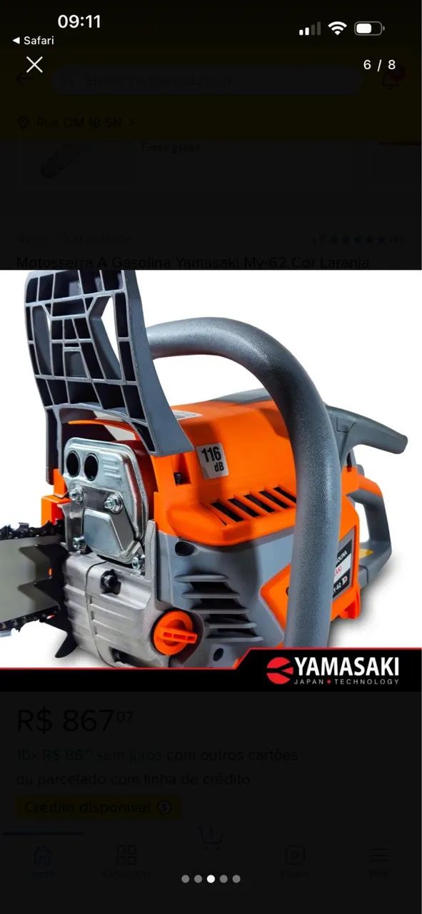 タマキ Motosserra A Gasolina Yamasaki My-62 Cor Laranja - Ferramentas de