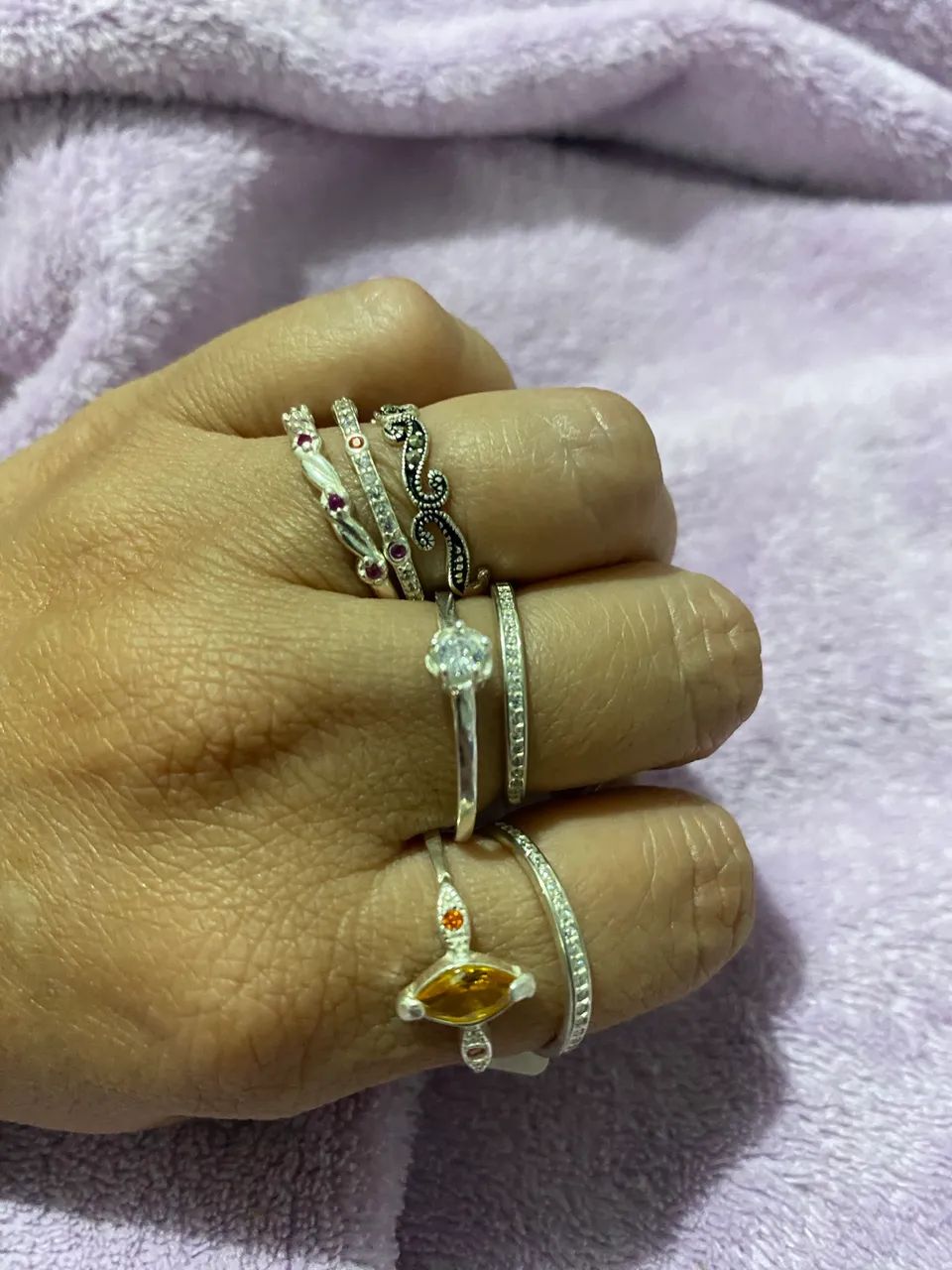 Kit de anéis em prata 925 novas - Foto 2