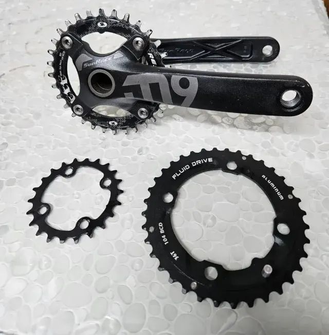 Roda, pedivela e kit slx completos - Foto 3