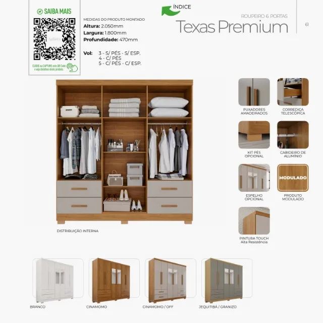 Guarda roupa Texas cinamomo com off PRONTA ENTREGA - Foto 2