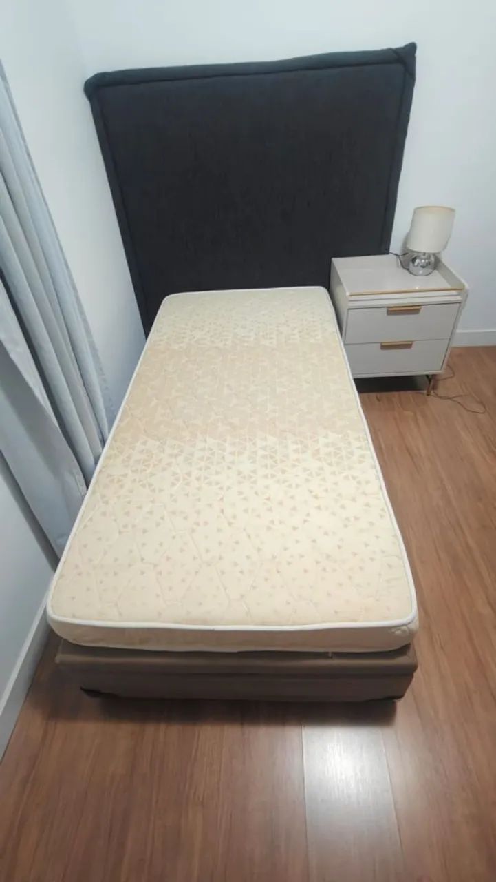 Cama box baú solteiro + colchão solteiro  - Foto 2