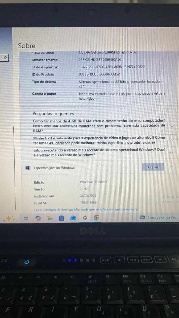 Notebook Dell Vostro 1520 - 4GB RAM / 233GB HD / NVIDIA - Foto 4