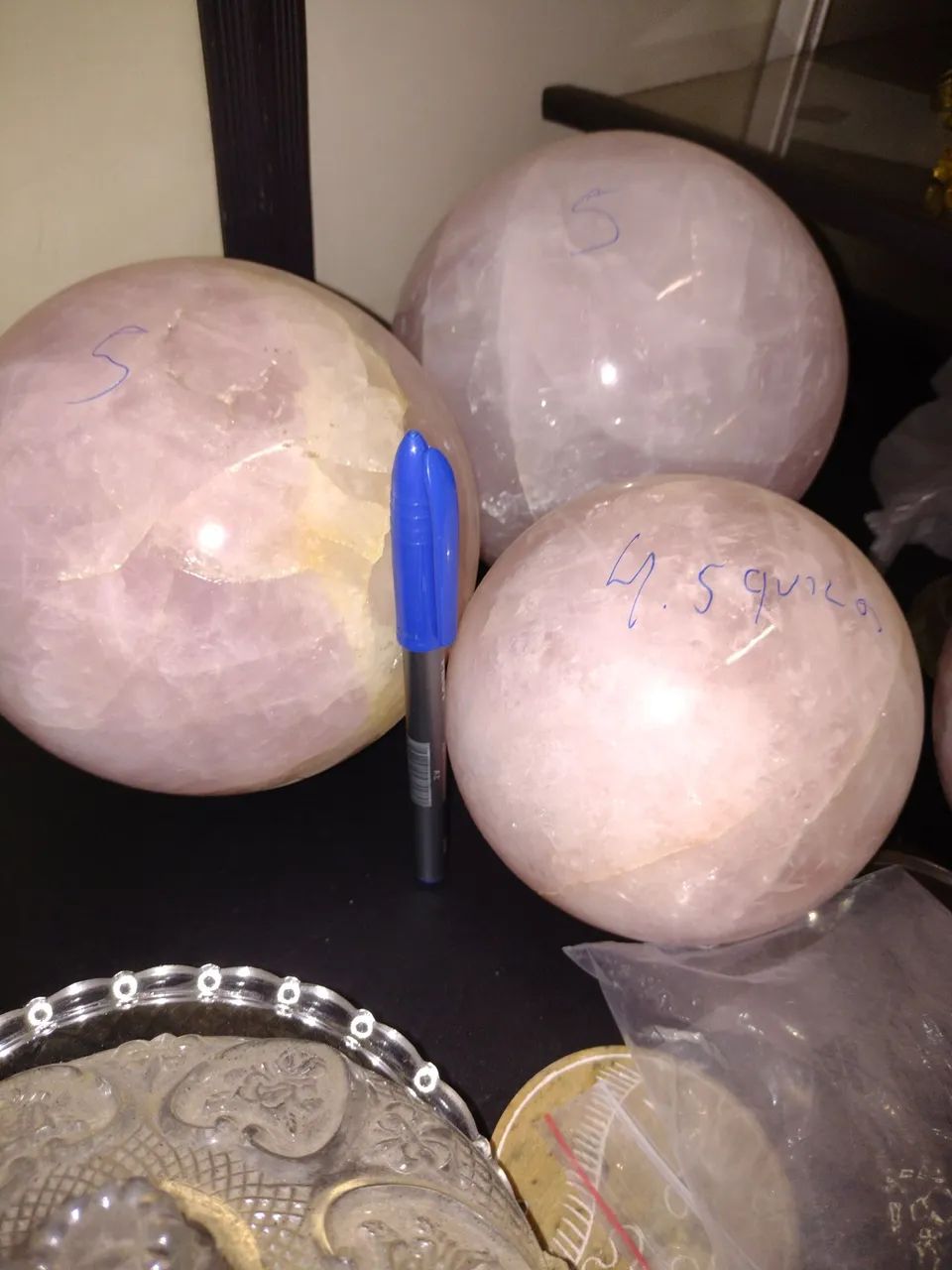 Bola de quartzo rosa 5kg extra  - Foto 4