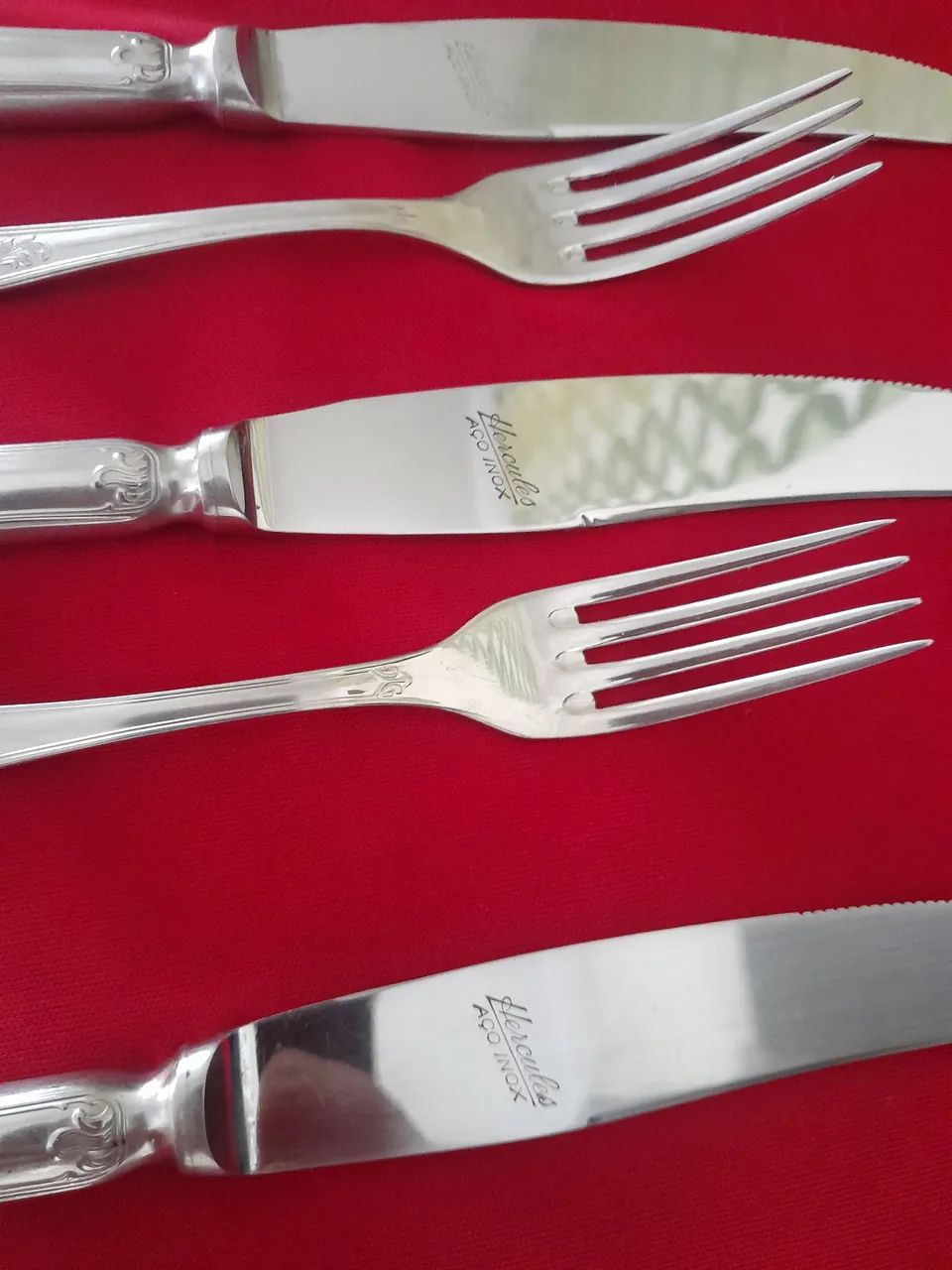 Conjunto de faca e talher antigo hercules sobremesa  - Foto 3