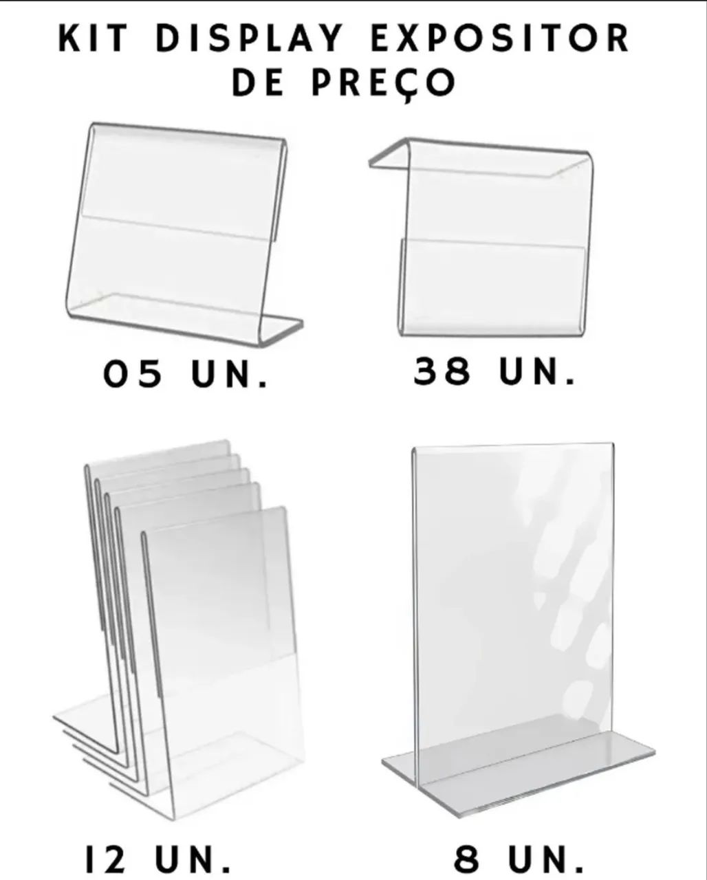 Kit completo de displays expositores de Preço